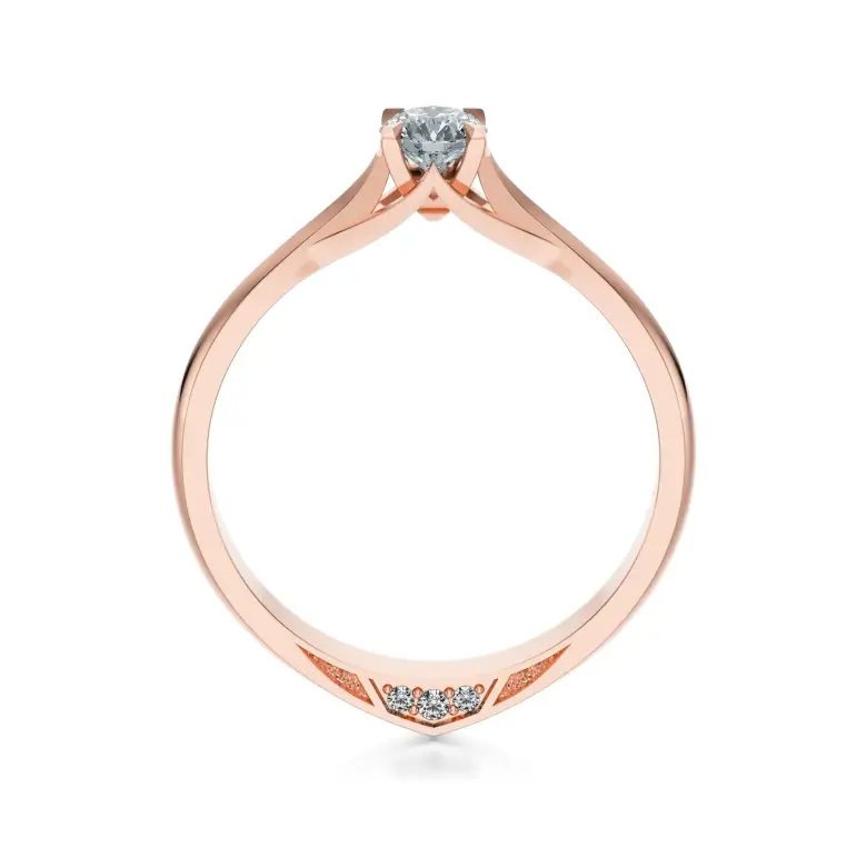 Pierścionek z różowego złota z diamentami